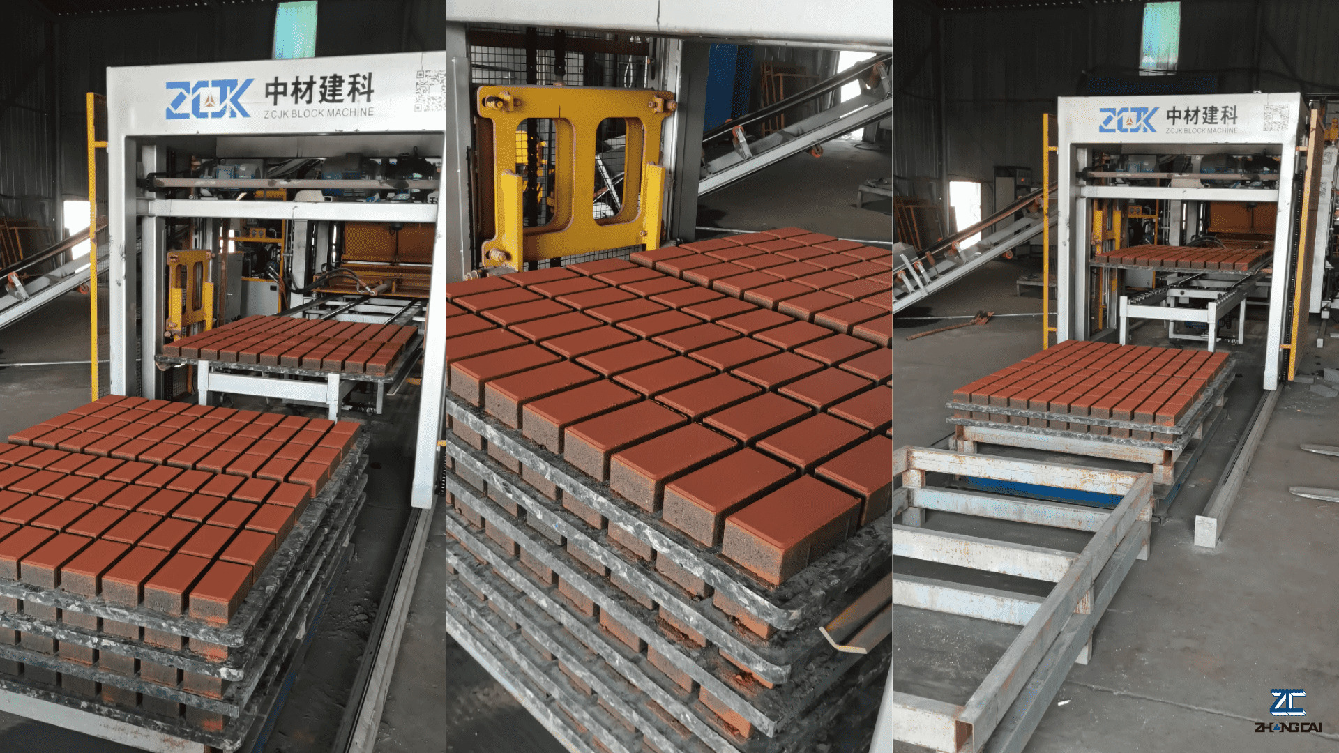 servo-driven block making machine producing premium colored interlocking pavers with face mix technology.png